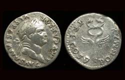 Vespasian AR Denarius, Winged Caduceus reverse